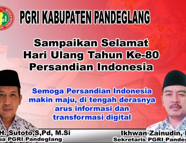 Selamat HUT Persandian Indonesia Ke-80, Pengurus PGRI Kabupaten Pandeglang